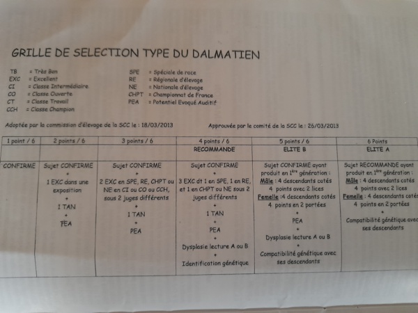 Grille de cotation Grille de cotation